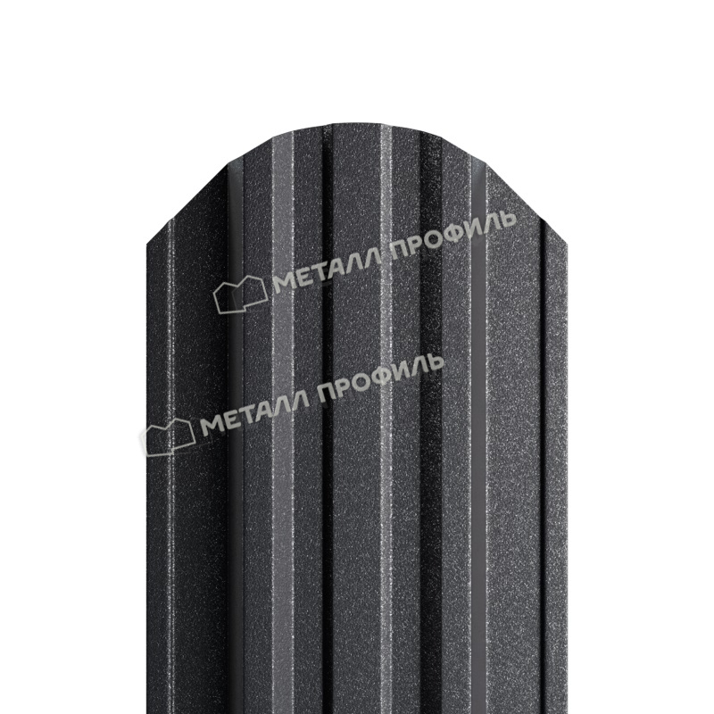 Штакетник металлический МП TRAPEZE-O фигурный Valori DarkGrey (темно-серый)