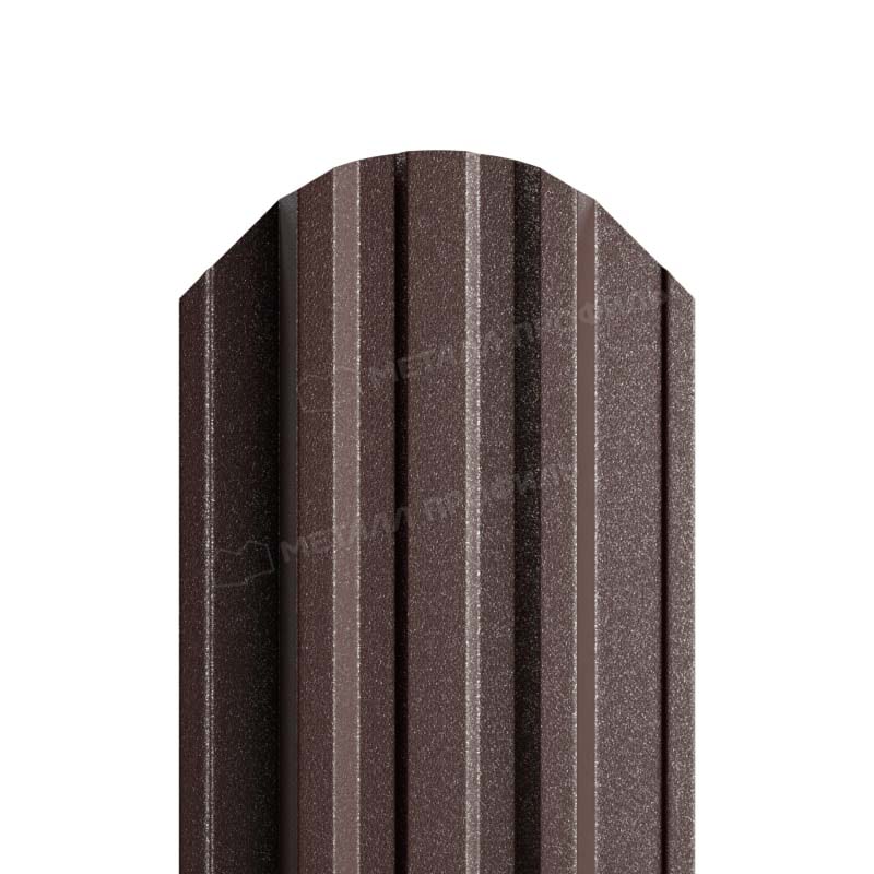 Штакетник металлический МП TRAPEZE-O фигурный VikingMP E темно-коричневый RR32