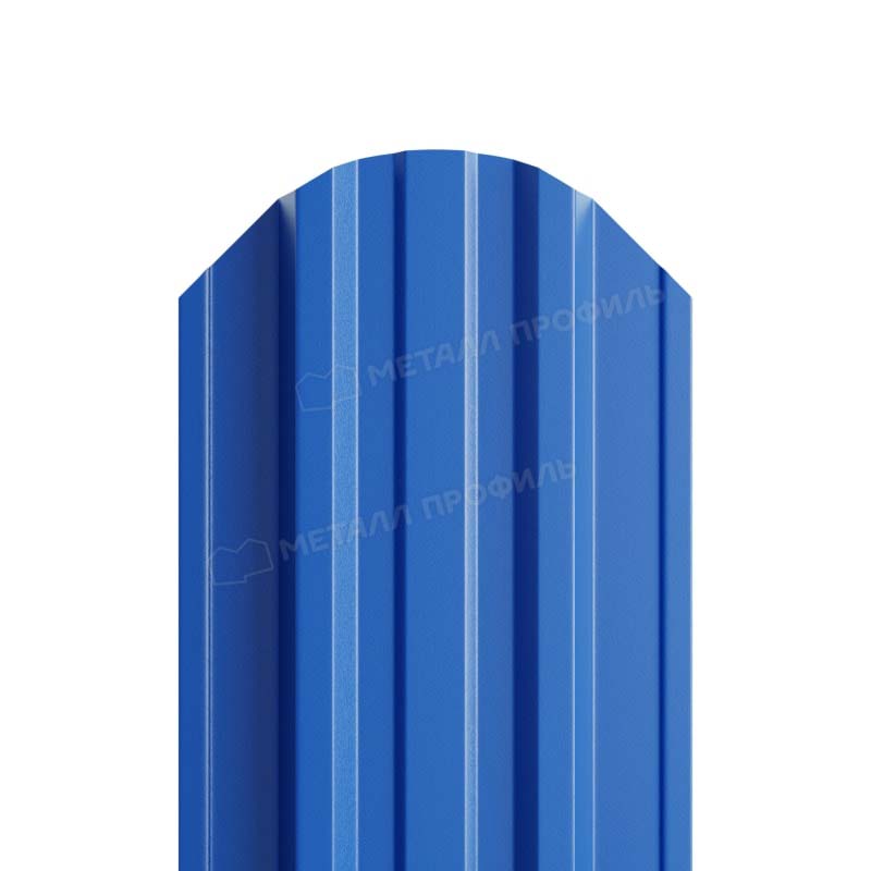Штакетник металлический круглый МП TRAPEZE-O фигурный NormanMP синий 5005