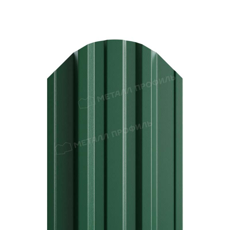 Штакетник металлический круглый МП TRAPEZE-O фигурный PE 0,40мм темно-зеленый 6005