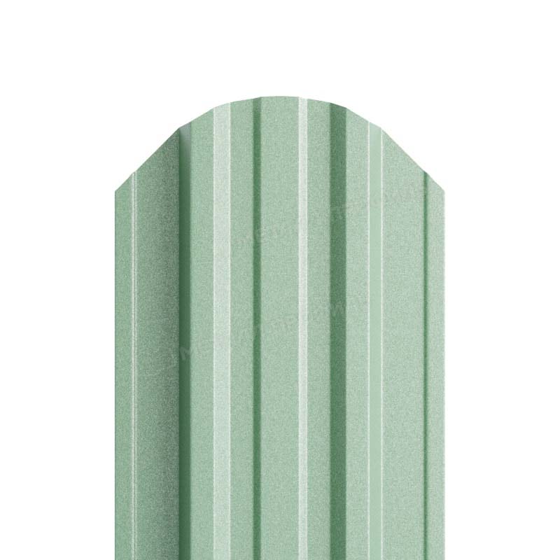 Штакетник металлический МП TRAPEZE-O фигурный PURMAN дымчато-зеленый металлик Tourmalin