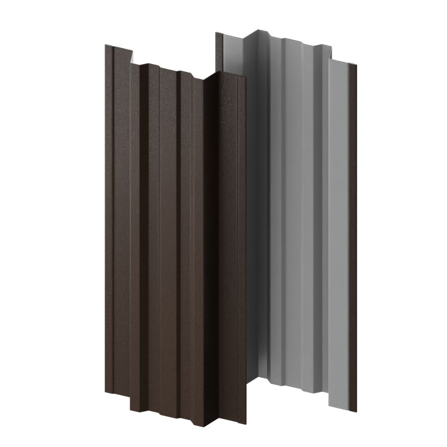 Штакетник МП TRAPEZE-T прямой 0.50мм Valori {длины по списку}, Dark Brown (темно-коричневый) купить в Санкт-Петербурге Штакетник МП TRAPEZE-T прямой 0.50мм Valori {длины по списку}, Dark Brown (темно-коричневый)