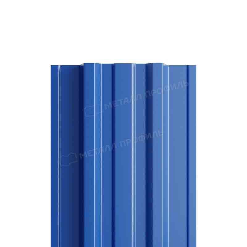 Штакетник металлический круглый МП TRAPEZE-T прямой PE 0,45мм синий 5005