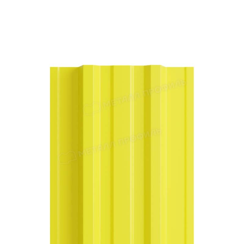 Штакетник металлический круглый МП TRAPEZE-T прямой NormanMP желтый 1018