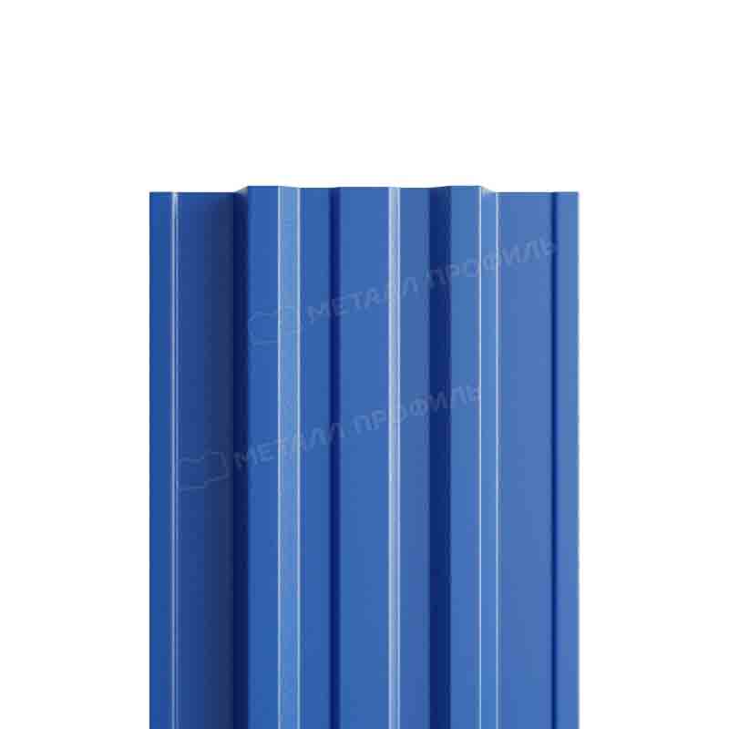 Штакетник металлический круглый МП TRAPEZE-T прямой PURMAN синий 5005