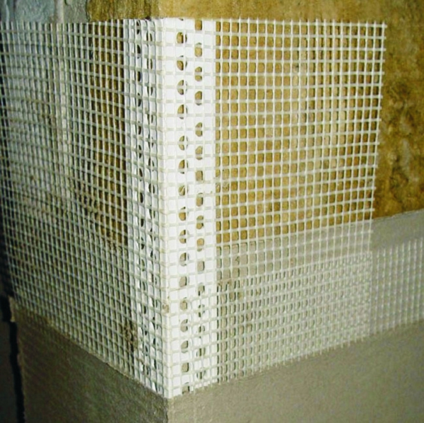 <b>Планка угловая с сеткой</b> для утепления 2,5 метра (ПХB), 2.5м Уголок для утепления с сеткой 2,5м ПХВ Атлас