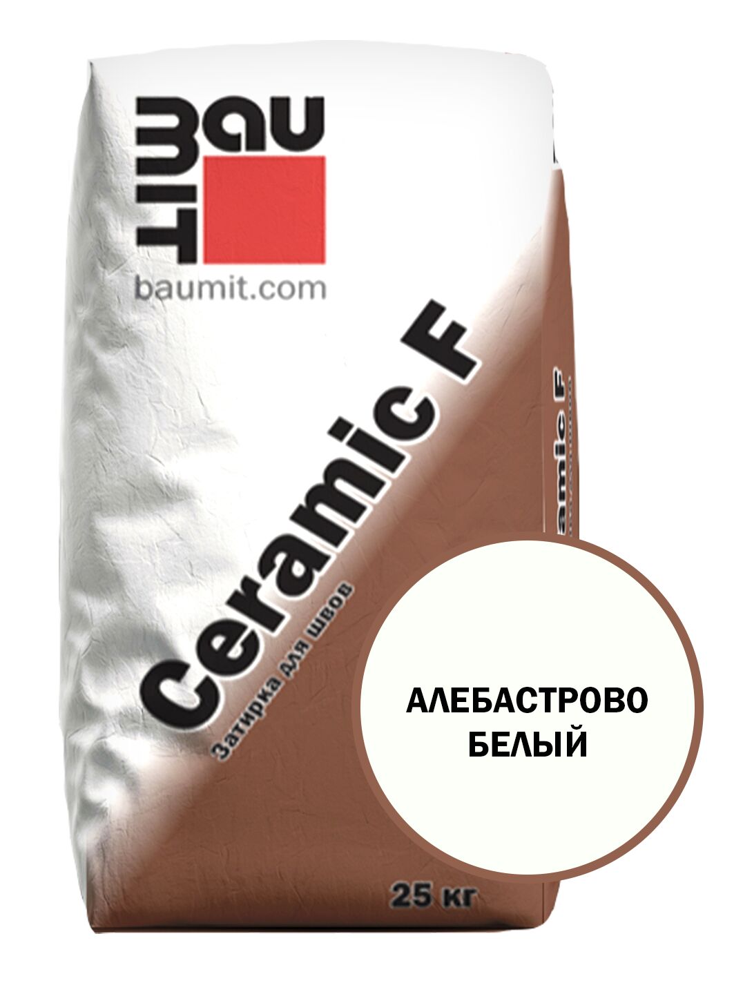 Ceramic F затирка для швов алебастрово-белый 25 кг, Затирка для швов Baumit Ceramic F алебастрово-белый 25 кг 