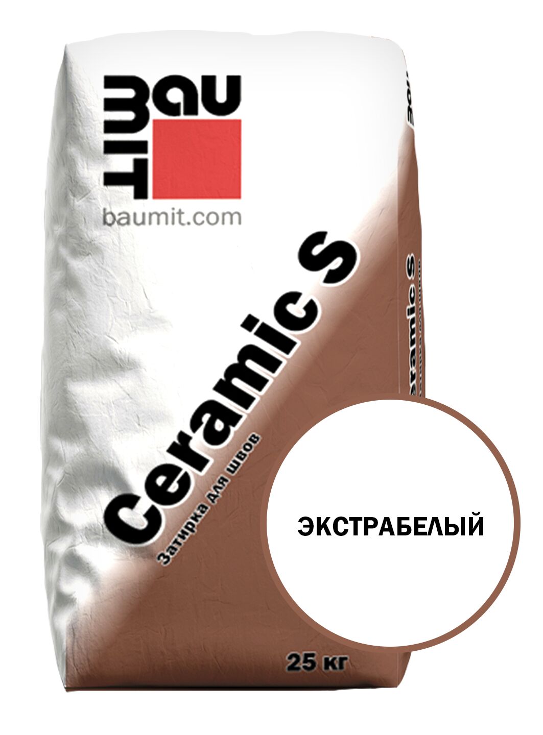 Ceramic S эластичная затирка для швов экстрабелый 25 кг, Ceramic S эластичная затирка для швов экстрабелый 25 кг