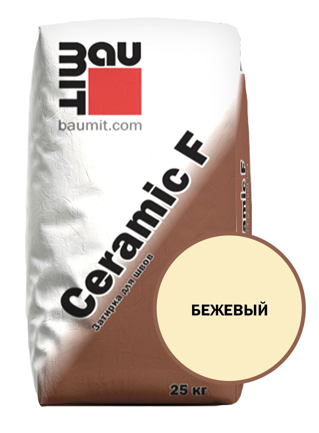 Ceramic F затирка для швов бежевый 25 кг, Затирка для швов Baumit Ceramic F бежевый 25 кг 