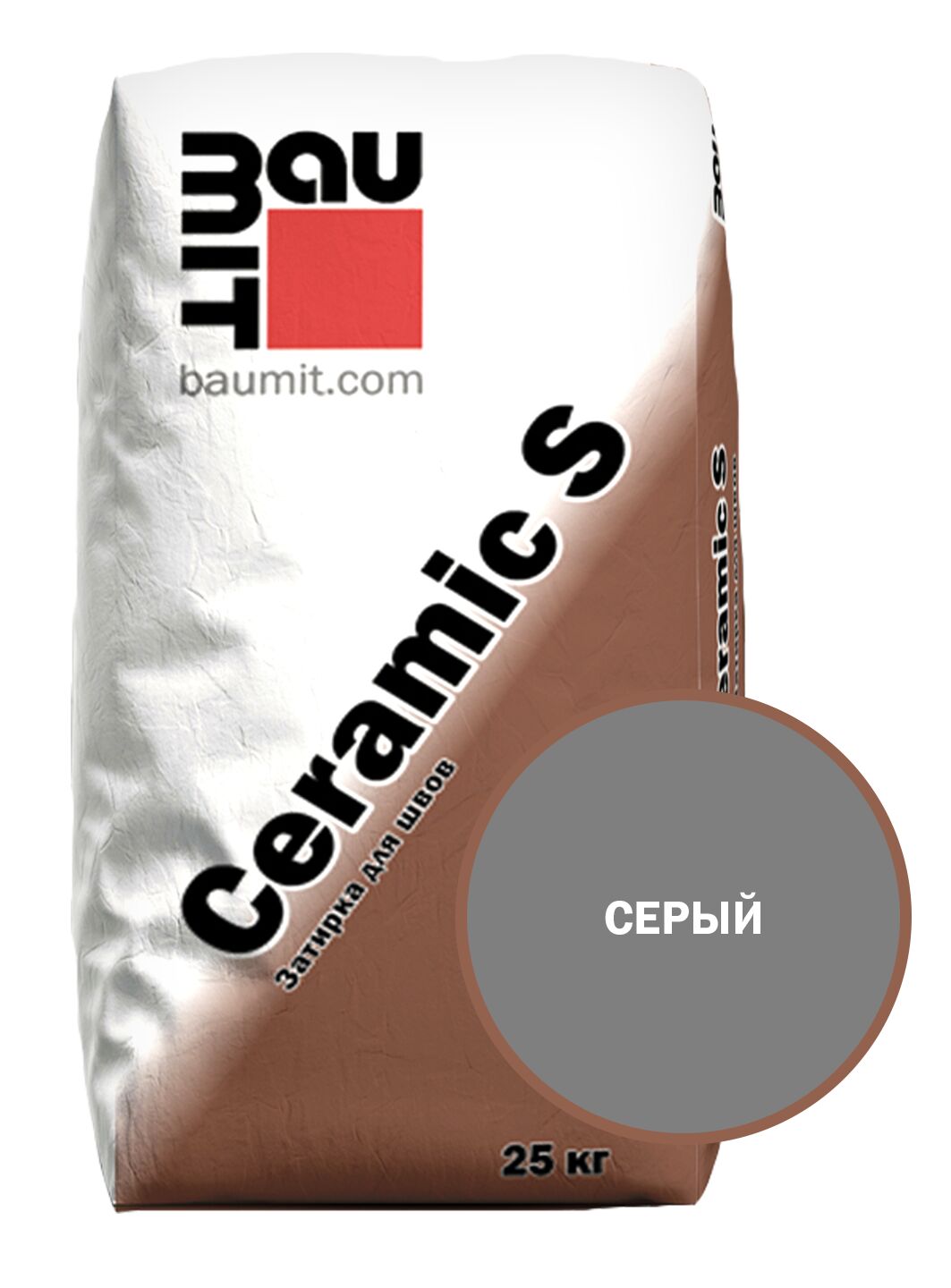 Ceramic S эластичная затирка для швов серый 25 кг, Ceramic S эластичная затирка для швов серый 25 кг