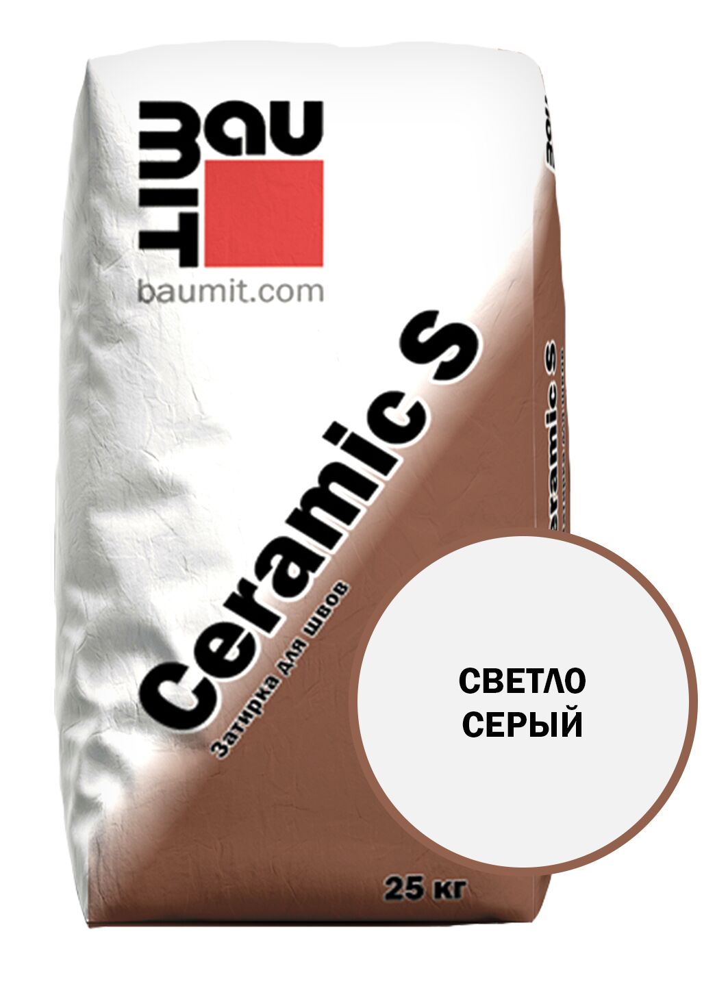 Ceramic S эластичная затирка для швов светло-серый 25 кг, Ceramic S эластичная затирка для швов светло-серый 25 кг