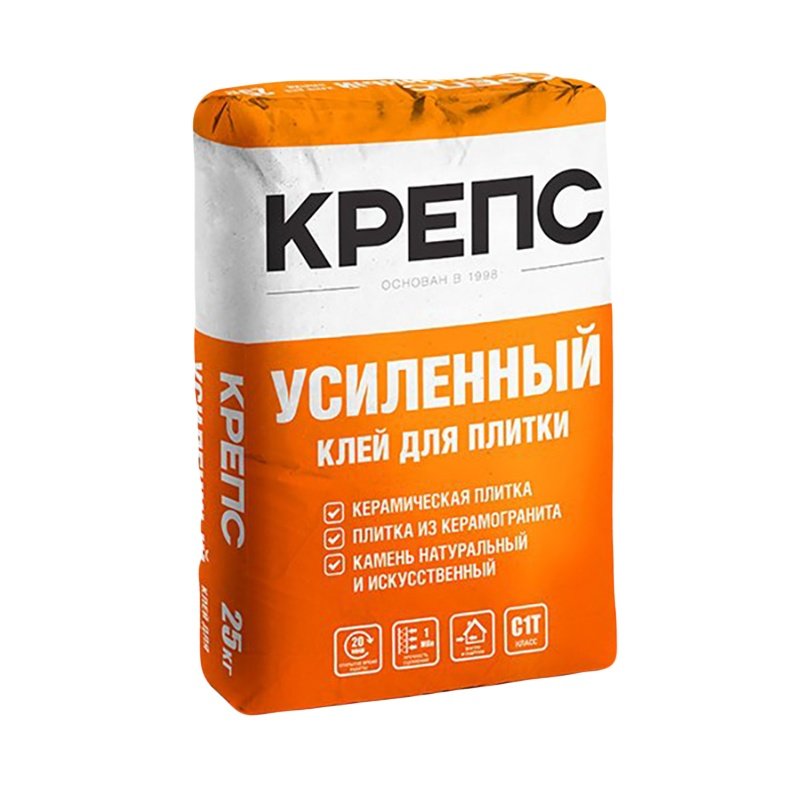 УСИЛЕННЫЙ клей для плитки и керамогранита, адгезия 1 Мпа, УСИЛЕННЫЙ 25кг Клей для плитки и керамогранита адгезия 1Мпа КРЕПС купить в Санкт-Петербурге УСИЛЕННЫЙ клей для плитки и керамогранита, адгезия 1 Мпа, УСИЛЕННЫЙ 25кг Клей для плитки и керамогранита адгезия 1Мпа КРЕПС