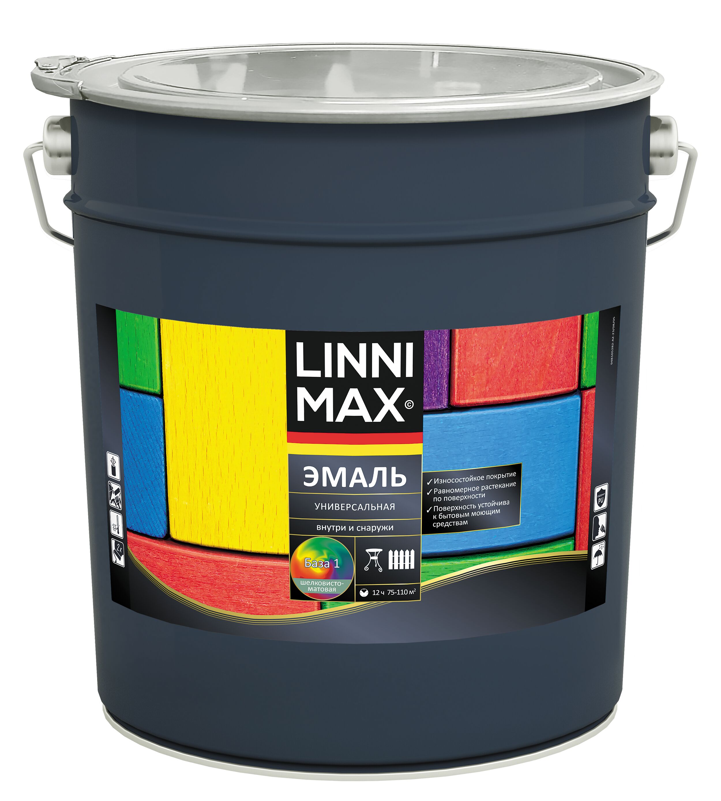 Эмаль универсальная шелковисто-матовая 9л алкидная База1 LINNIMAX, Эмаль универсальная шелковисто-матовая 9л алкидная База1 LINNIMAX купить в Санкт-Петербурге Эмаль универсальная шелковисто-матовая 9л алкидная База1 LINNIMAX, Эмаль универсальная шелковисто-матовая 9л алкидная База1 LINNIMAX