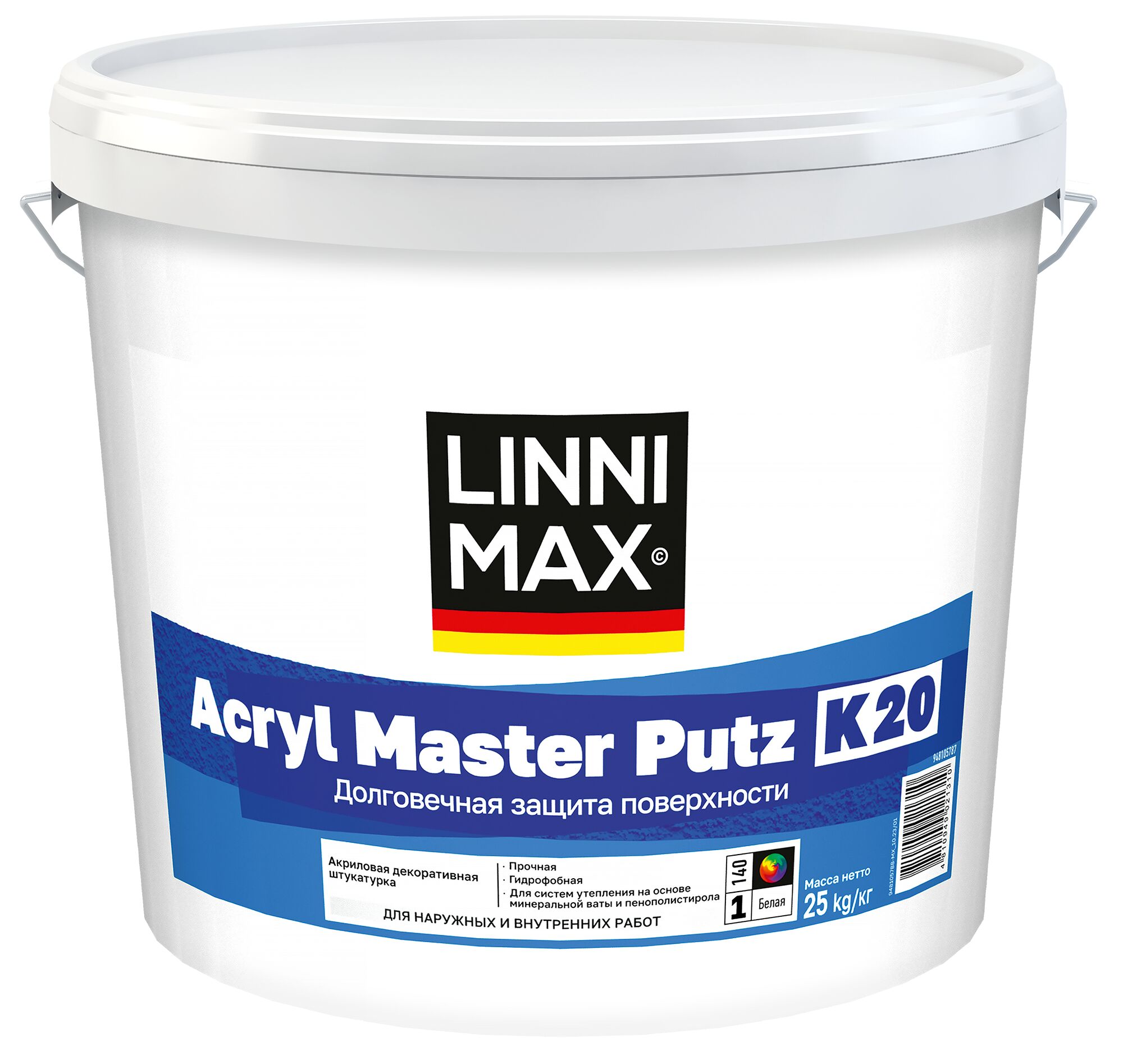 Acryl Master Putz K20 25кг Штукатурка декоративная акриловая д/внутр и наружных работ База3 LINNIMAX, Acryl Master Putz K20 25кг Штукатурка декоративная акриловая д/внутр и наружных работ База3 LINNIMAX