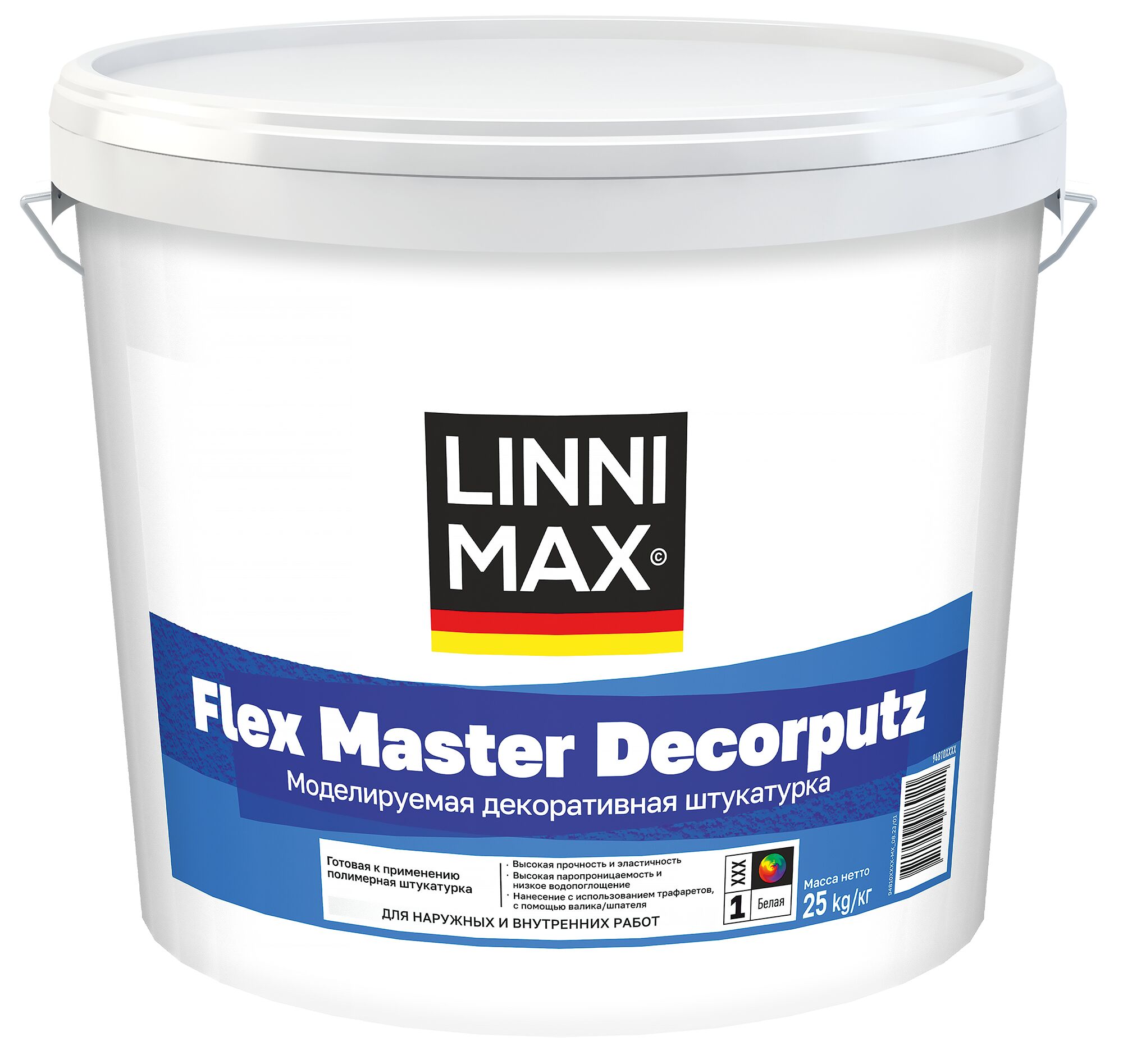 Flex Master Decorputz 25кг Штукатурка декоративная акриловая д/внутр и наружных работ База1 LINNIMAX, Flex Master Decorputz 25кг Штукатурка декоративная акриловая д/внутр и наружных работ База1 LINNIMAX