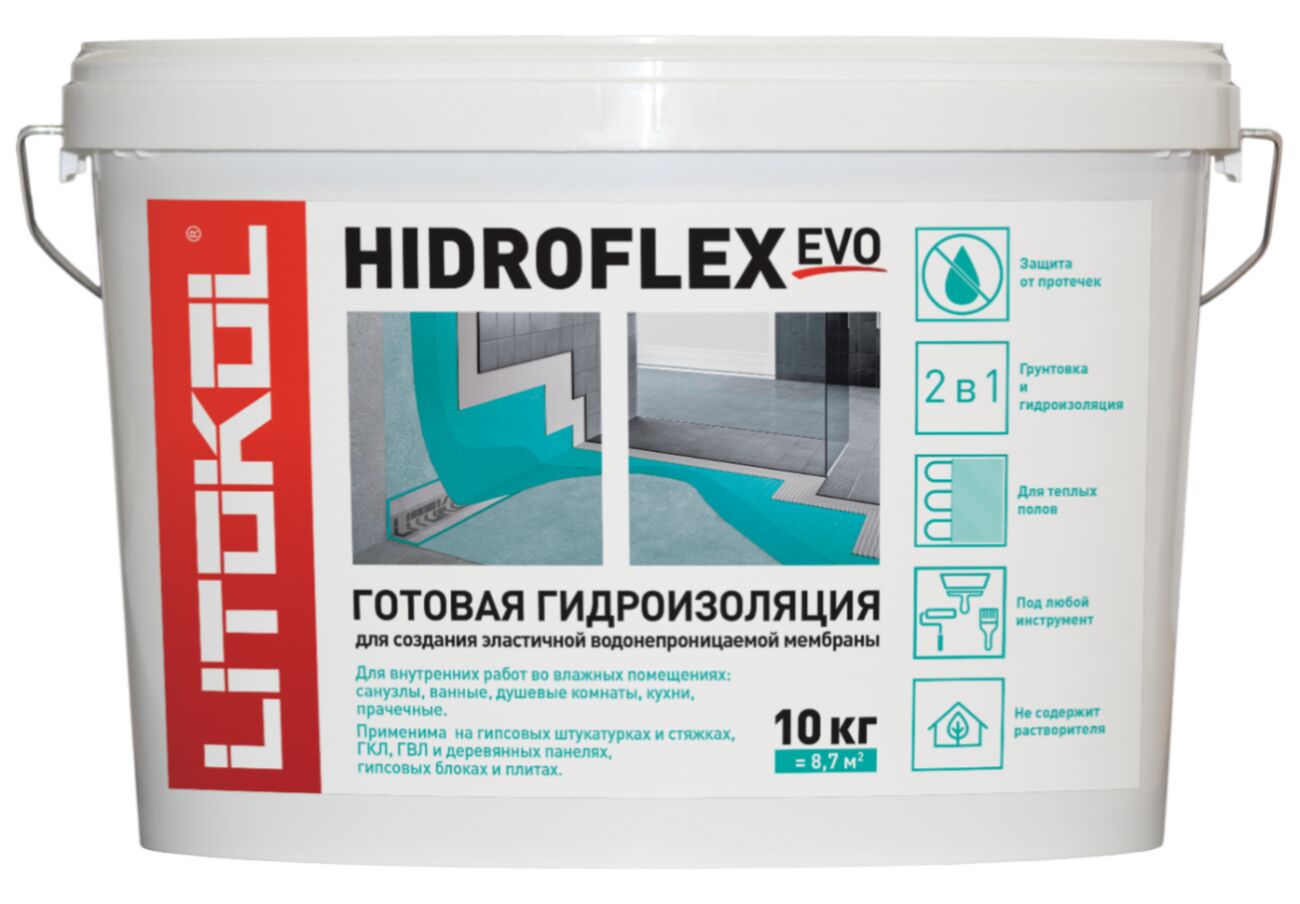 HIDROFLEX 10кг Гидроизоляция полимерная зеленый LITOKOL, зеленый купить в Санкт-Петербурге HIDROFLEX 10кг Гидроизоляция полимерная зеленый LITOKOL, зеленый