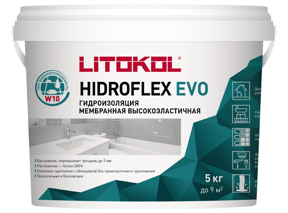 HIDROFLEX 5кг Гидроизоляция полимерная зеленый LITOKOL, зеленый купить в Санкт-Петербурге HIDROFLEX 5кг Гидроизоляция полимерная зеленый LITOKOL, зеленый