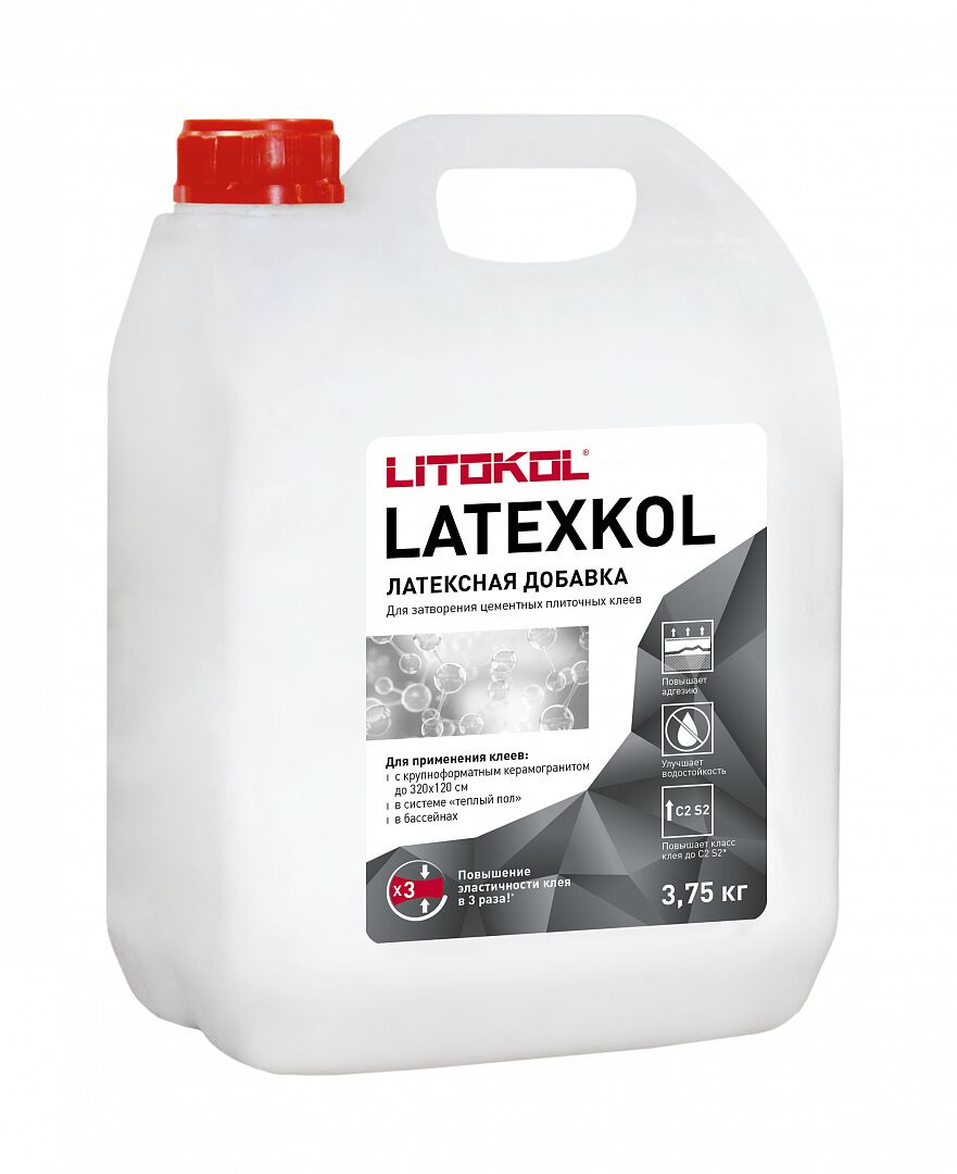LATEXKOL - м 3,75кг Добавка латексная для плиточного клея белый LITOKOL, белый купить в Санкт-Петербурге LATEXKOL - м 3,75кг Добавка латексная для плиточного клея белый LITOKOL, белый
