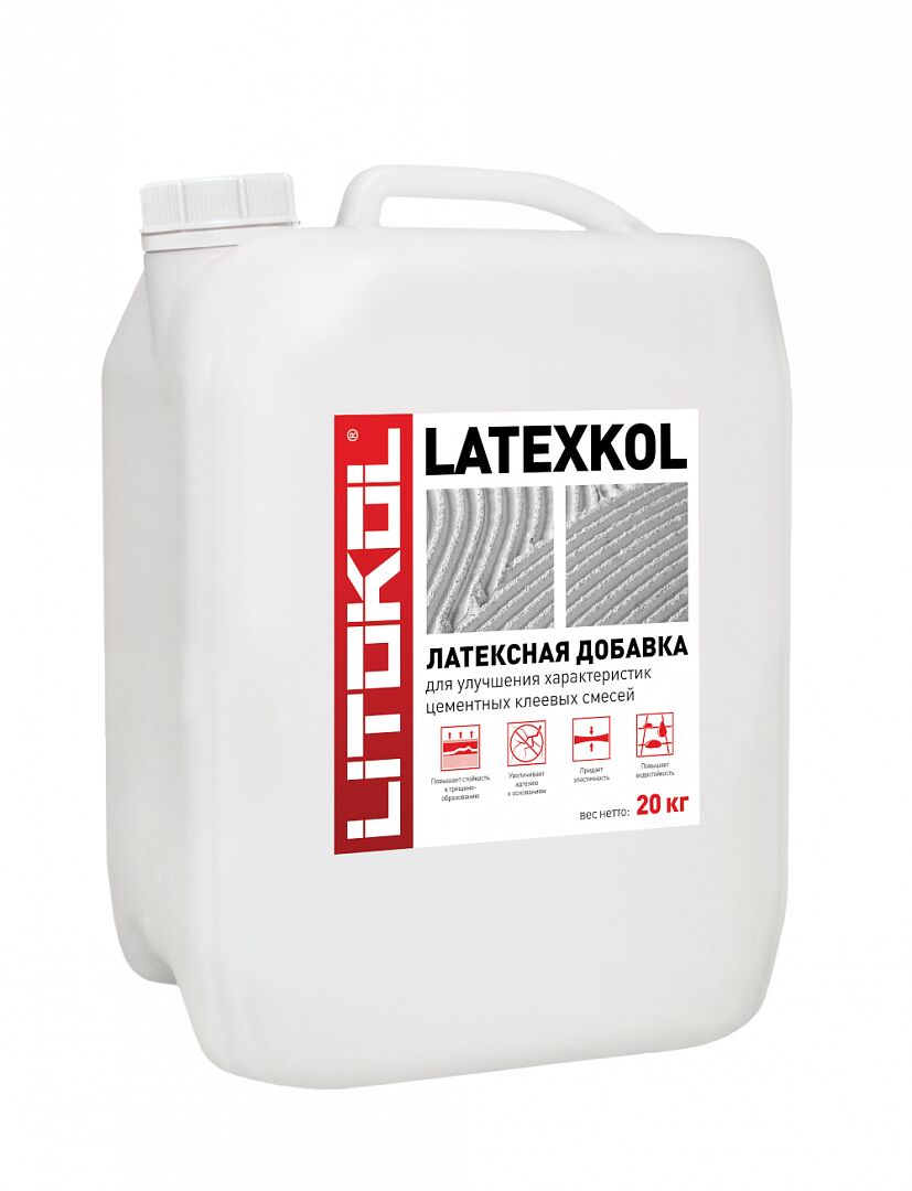 LATEXKOL - м 20кг Добавка латексная для плиточного клея белый LITOKOL, белый купить в Санкт-Петербурге LATEXKOL - м 20кг Добавка латексная для плиточного клея белый LITOKOL, белый