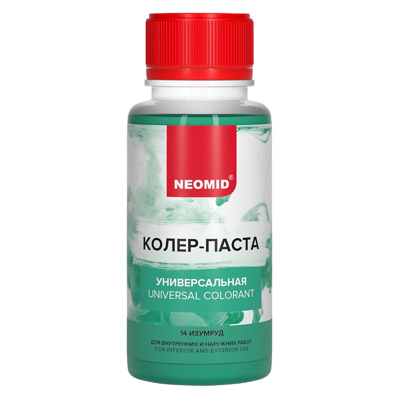 Колер-паста универсальная Палитра №1 100мл Для внутренних и наружних работ NEOMID, изумруд купить в Санкт-Петербурге Колер-паста универсальная Палитра №1 100мл Для внутренних и наружних работ NEOMID, изумруд