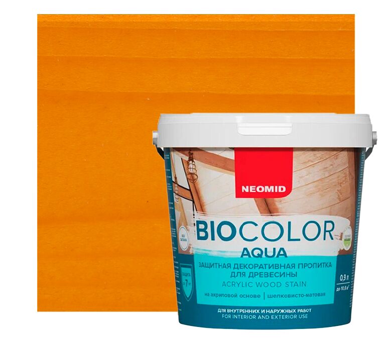 BIO COLOR aqua 0,9л пропитка готовый NEOMID, светлый дуб 