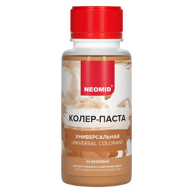 Колер-паста универсальная Палитра №1 100мл Для внутренних и наружних работ NEOMID, бежевый купить в Санкт-Петербурге Колер-паста универсальная Палитра №1 100мл Для внутренних и наружних работ NEOMID, бежевый