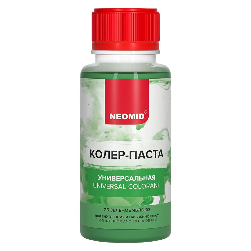 Колер-паста универсальная Палитра №1 100мл Для внутренних и наружних работ NEOMID, зелёное яблоко купить в Санкт-Петербурге Колер-паста универсальная Палитра №1 100мл Для внутренних и наружних работ NEOMID, зелёное яблоко