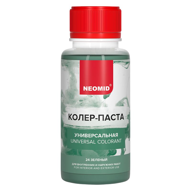 Колер-паста универсальная Палитра №1 100мл Для внутренних и наружних работ NEOMID, зелёный купить в Санкт-Петербурге Колер-паста универсальная Палитра №1 100мл Для внутренних и наружних работ NEOMID, зелёный