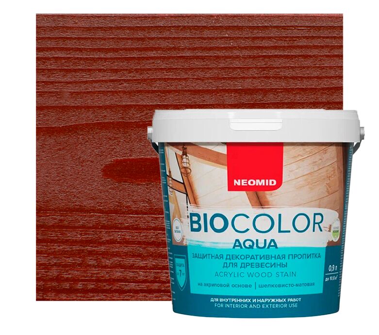 BIO COLOR aqua 0,9л пропитка готовый NEOMID, махагон купить в Санкт-Петербурге BIO COLOR aqua 0,9л пропитка готовый NEOMID, махагон