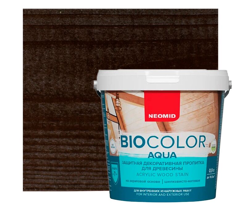 BIO COLOR aqua 0,9л пропитка готовый NEOMID, венге купить в Санкт-Петербурге BIO COLOR aqua 0,9л пропитка готовый NEOMID, венге