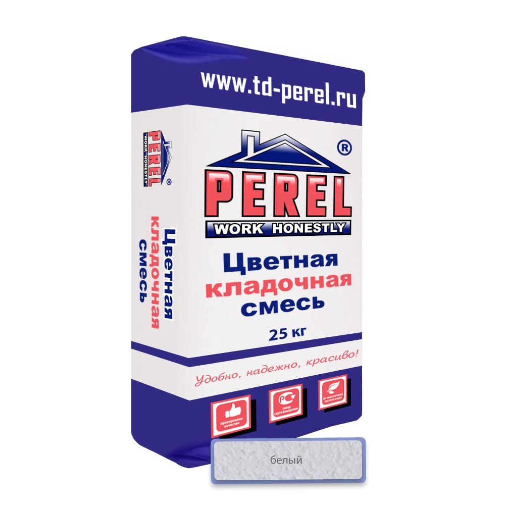 Цветная кладочная смесь Perel VL (лето) 0205 белый 25кг, Цветная кладочная смесь Perel VL (лето) 0205 белый 25кг