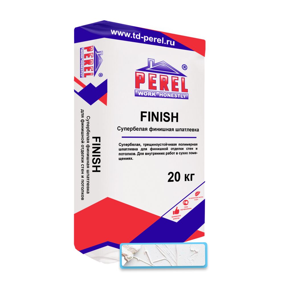 СУПЕР-БЕЛАЯ, трещиноустойчивая полимерная шпатлевка Perel Finish - 0655 20 кг/меш, супер белый купить в Санкт-Петербурге СУПЕР-БЕЛАЯ, трещиноустойчивая полимерная шпатлевка Perel Finish - 0655 20 кг/меш, супер белый