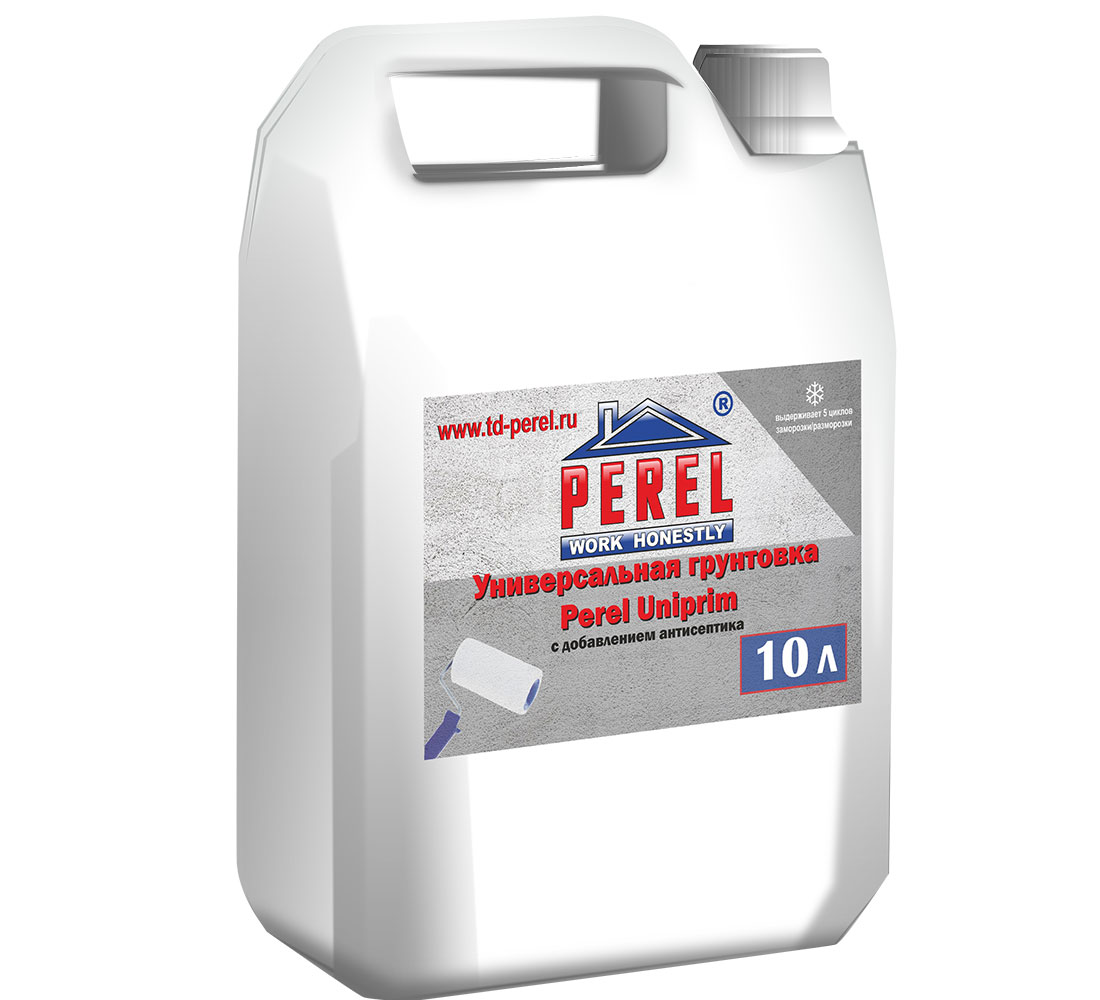 Универсальная антисептическая грунтовка Perel Uniprim, 10л, бесцветный купить в Санкт-Петербурге Универсальная антисептическая грунтовка Perel Uniprim, 10л, бесцветный