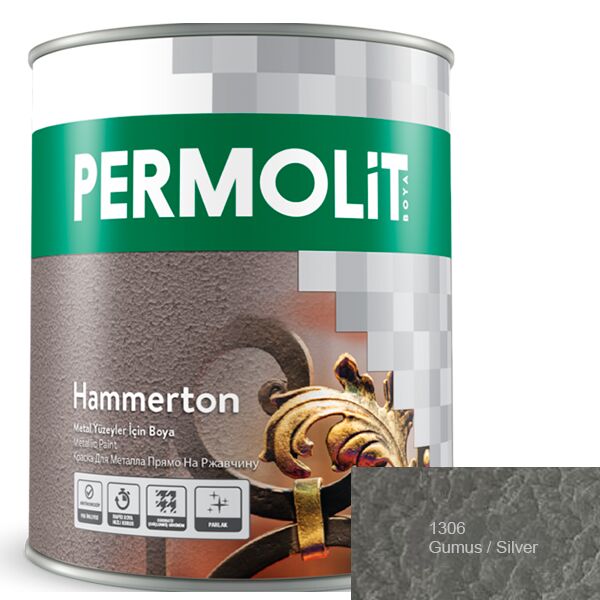 HAMMERTON 0.65л краска с молотковым эффектом PERMOLIT, Серебро