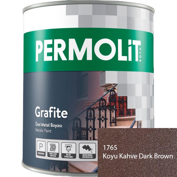 GRAFİTE 0.65л краска для металла эпоксидная графитовая PERMOLIT, Темно-коричневый