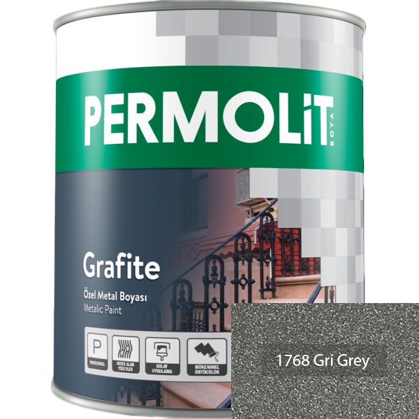 GRAFİTE 0.65л краска для металла эпоксидная графитовая PERMOLIT, Серый