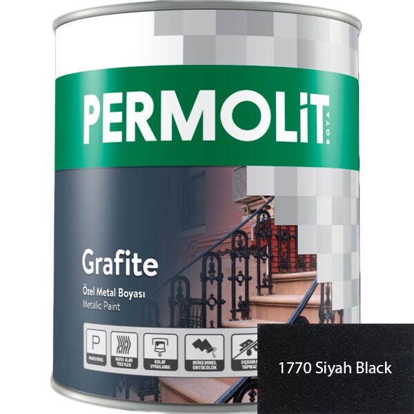GRAFİTE 0.65л краска для металла эпоксидная графитовая PERMOLIT, Черный