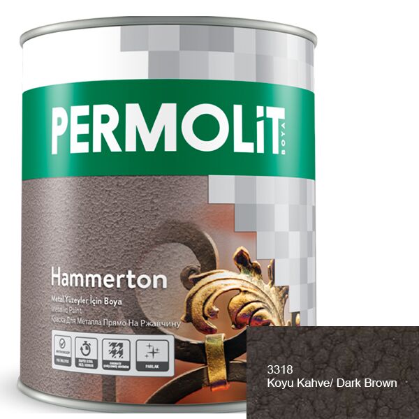 HAMMERTON 0.65л краска с молотковым эффектом PERMOLIT, Темно-коричневый