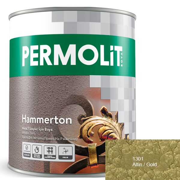 HAMMERTON 0.65л краска с молотковым эффектом PERMOLIT, Золото
