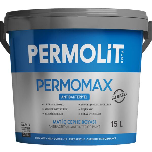 PERMOMAX 0.9л база TR краска антибактериальная интерьерная мат PERMOLIT, Белый