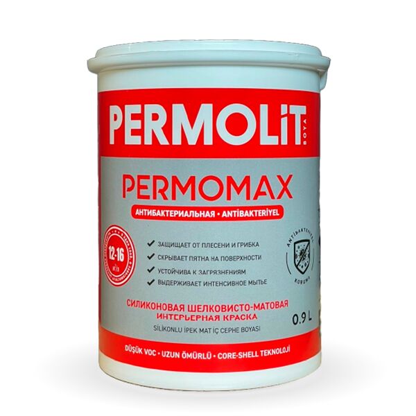 PERMOMAX 0.9л база TR краска антибактериальная интерьерная шелк/мат PERMOLIT купить в Санкт-Петербурге