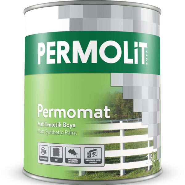 PERMOMAT 2.5л база OP краска экстра матовая алкидная PERMOLIT, Бесцветный