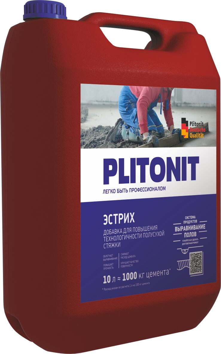 PLITONIT Эстрих -10 Комплексная добавка для производства полусухой стяжки