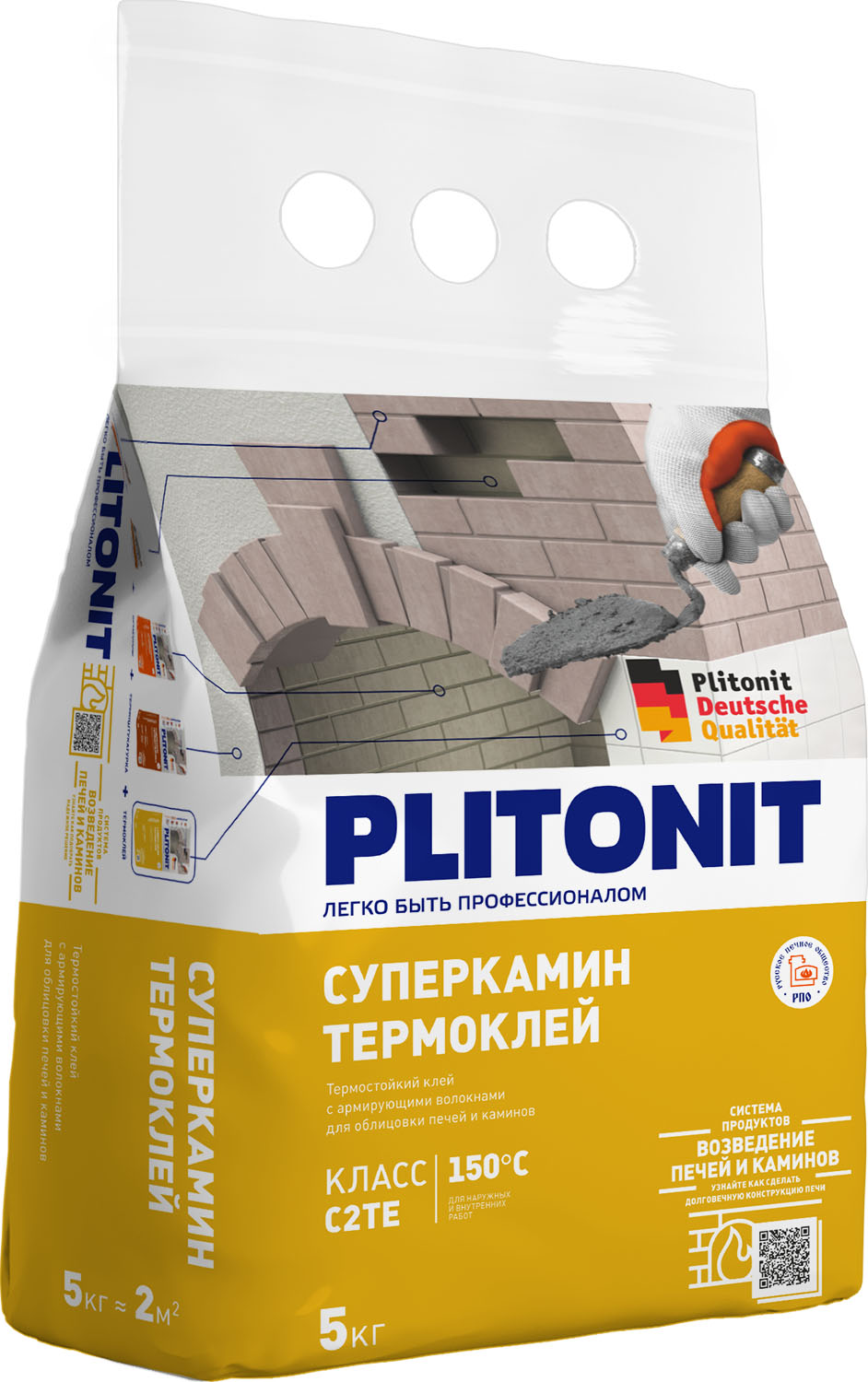 PLITONIT СуперКамин ТермоКлей -5 для облицовки печей и каминов 