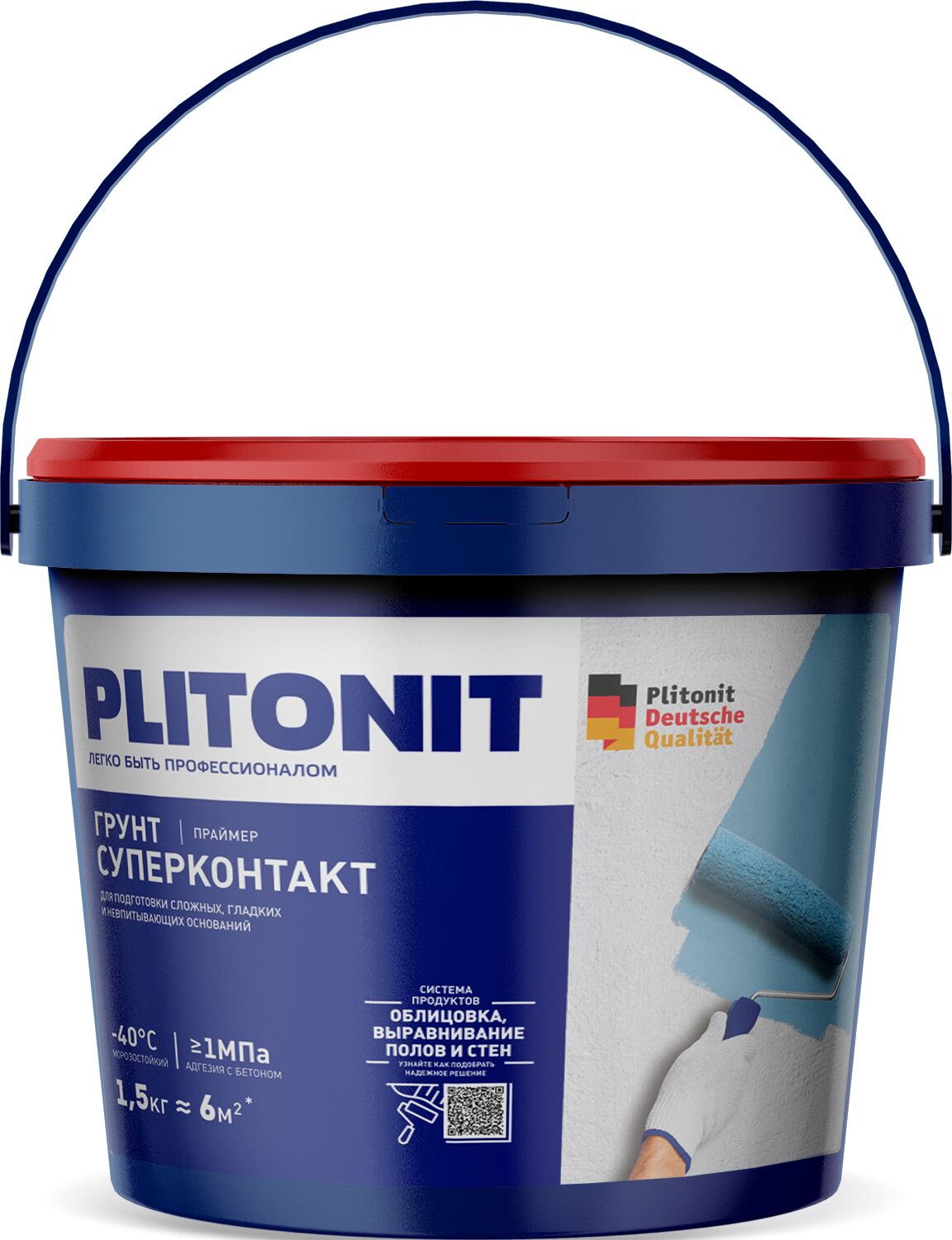 PLITONIT Грунт Супер Контакт -1,5 праймер для обработки невпитывающих, гладких оснований 