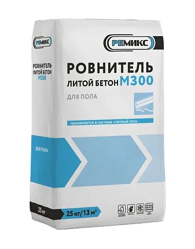 Ровнитель для пола М300 (литой бетон) РЕМИКС 25кг купить в Санкт-Петербурге