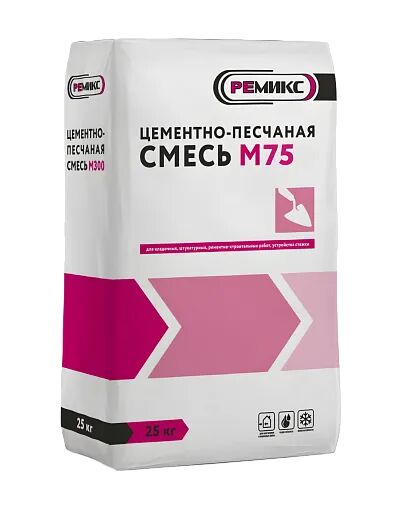 Смесь цементно-песчаная М75 РЕМИКС 25кг купить в Санкт-Петербурге