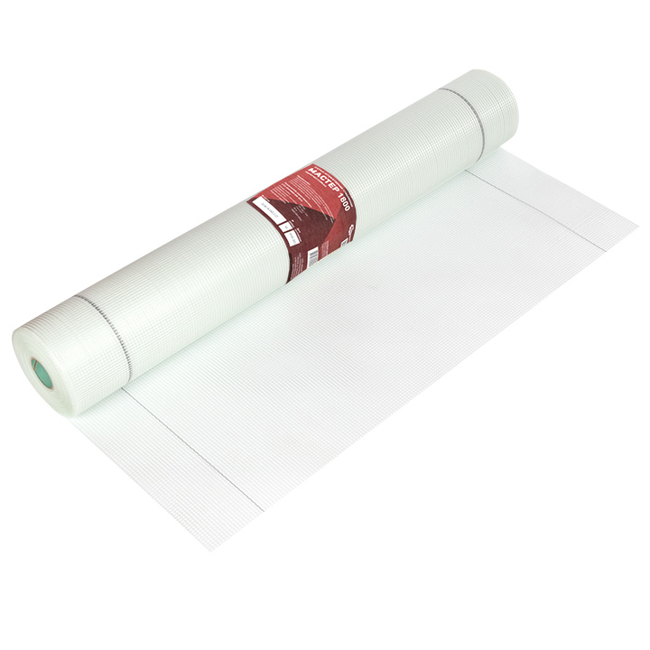 Стеклосетка фасадная щелостойкая Мастер 1800 145г/м2 яч:5х5мм 1800/1800 Н/5см 1х50м 50м2, белый