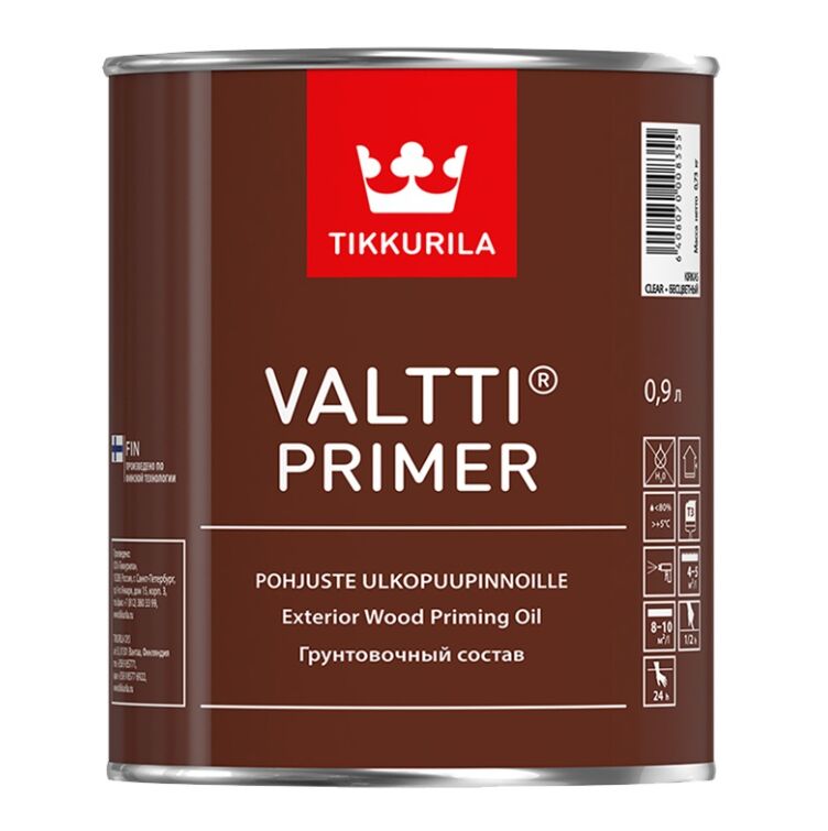 Антисептик Валтти Праймер (VALTTI Primer) грунтовочный для древесины 0.9л Тиккурила купить в Санкт-Петербурге