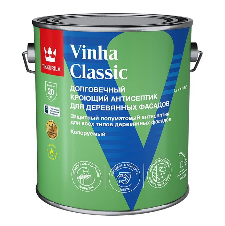 Антисептик Винха Классик VC (VINHA CLASSIC) кроющий п/мат 2.7л Тиккурила купить в Санкт-Петербурге